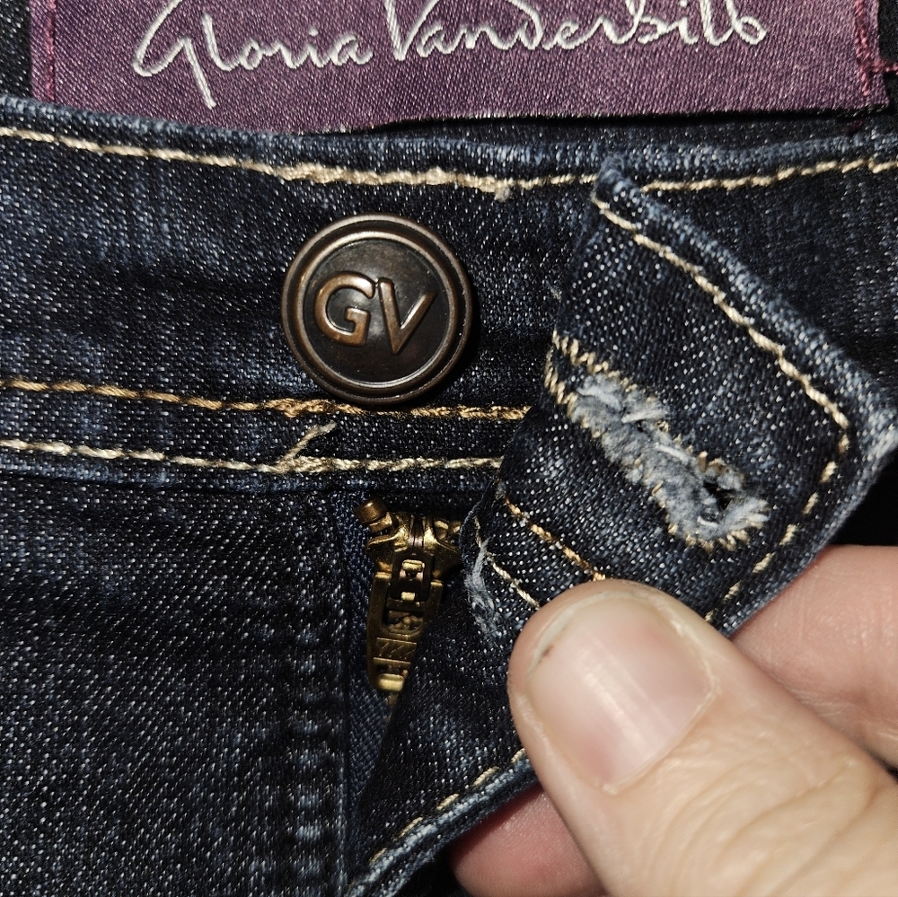 Gloria Vanderbilt Womans Dark Blue Jeans Size 14 - Picture 7 of 12